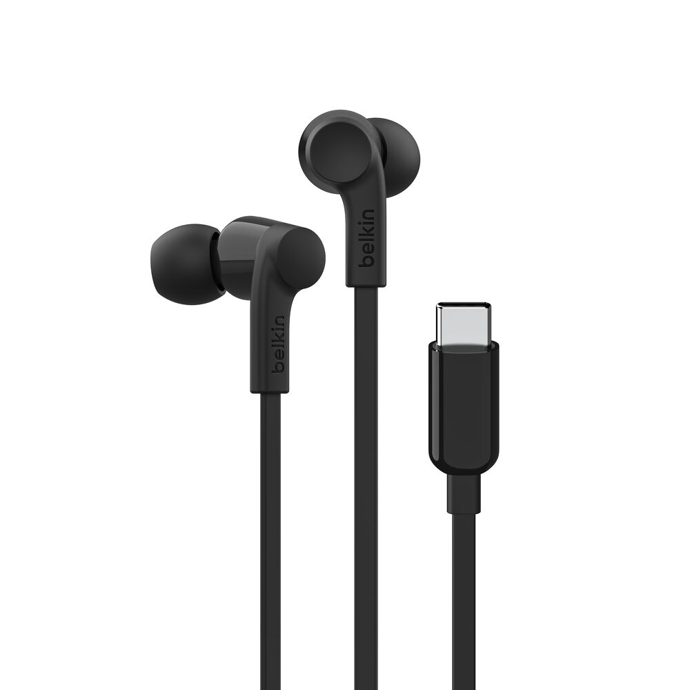 Belkin - SoundForm Wired USB-C Earbuds - Black