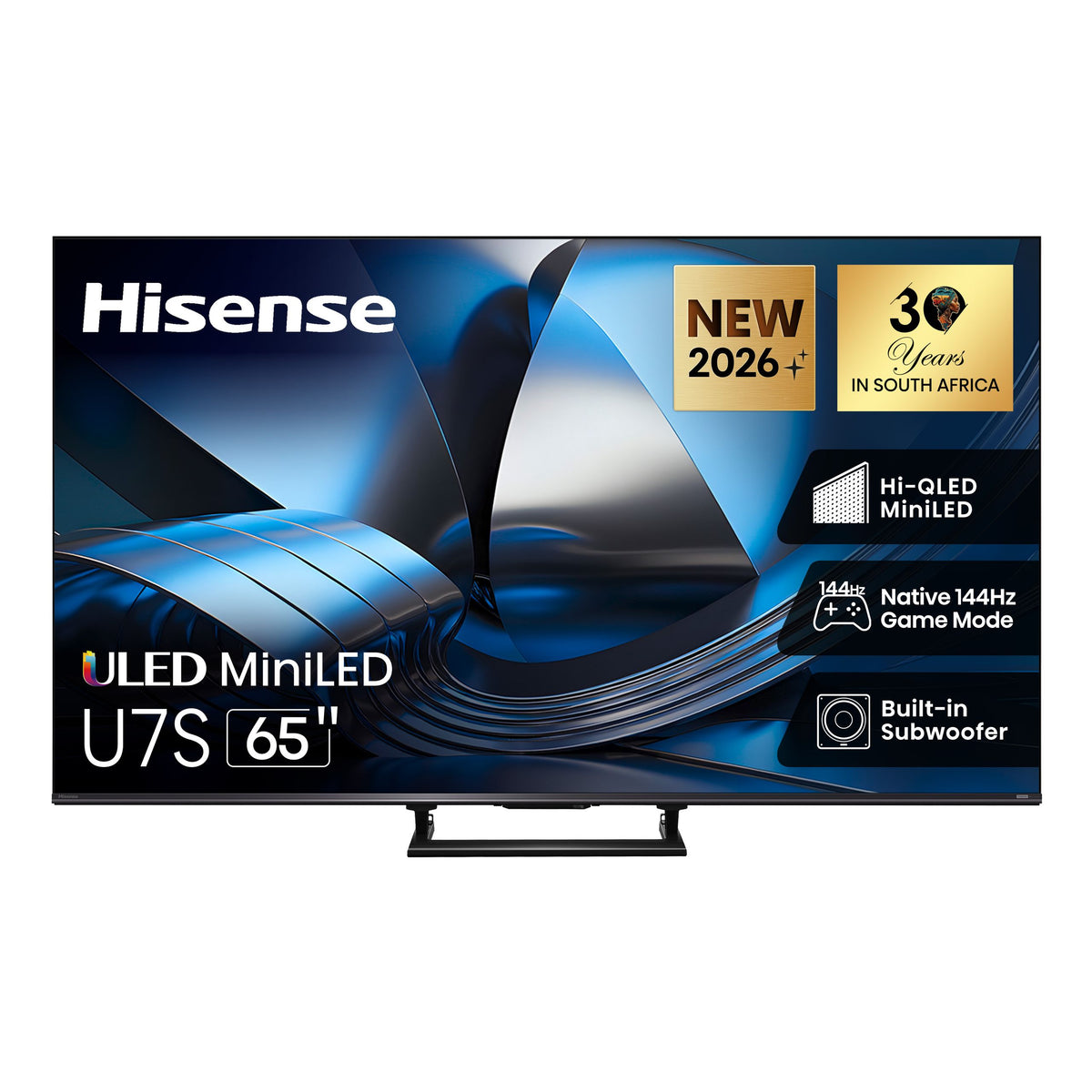HISENSE LEDN65U7S 65' inch TV | Hi-QLED MiniLED | 144Hz Game Mode | 240HSR | Built-in Subwoofer