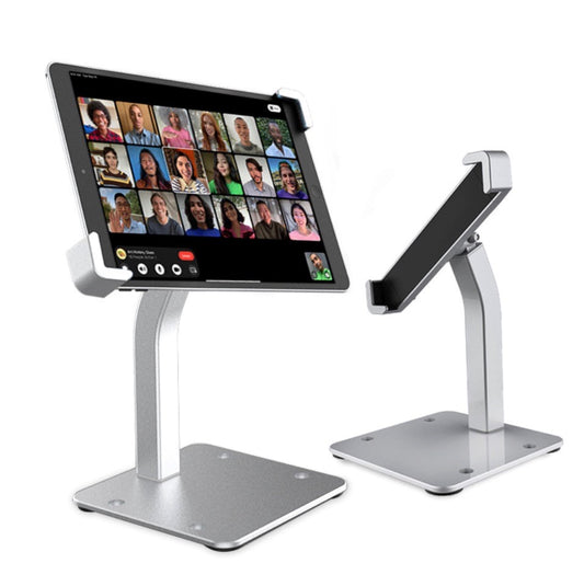 Tuff-Luv - Secure Anti-Theft Lockable Tablet/Phone Desk Stand for Tablets Fits Tablets 7" - 11" - Silver