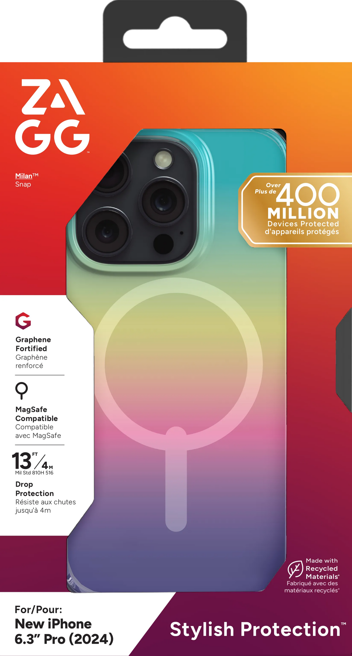 ZAGG Cases Milan Snap Apple iP16 Pro Iridescent