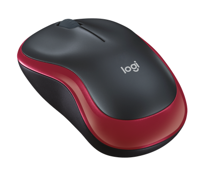 Logitech Wireless Mouse M185 (RED) Nano USB receiver 3 buttons optical tracking with wheel 10m range