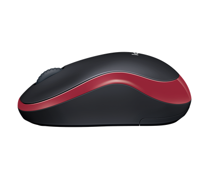 Logitech Wireless Mouse M185 (RED) Nano USB receiver 3 buttons optical tracking with wheel 10m range