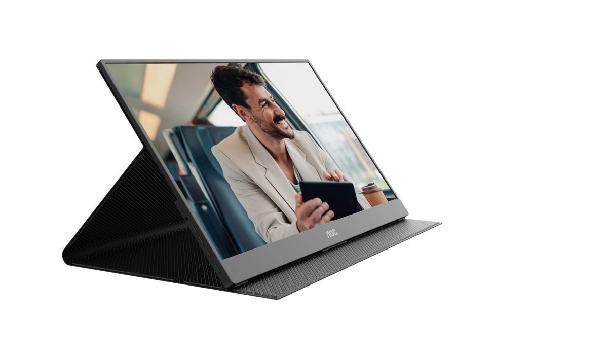AOC-16T20E2 Portable Monitor|USB C Powered x2|15.6 inch|IPS 1920x1080 60Hz|Mini HDMI|230nits|VESA Mount|Smart Cover|3YR Warranty