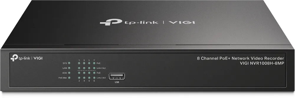 TP-Link VIGI NVR1008H 8-Channel 8MP PoE+ NVR | NVR1008H-8MP