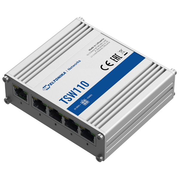 Teltonika 5-Port L2 Unmanaged Ethernet Switch | TSW110
