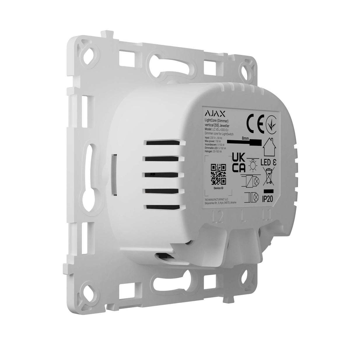 AJAX Security - LightCore (Dimmer) Smart Switch, SoloButton not included | AJAX-LC-DIM