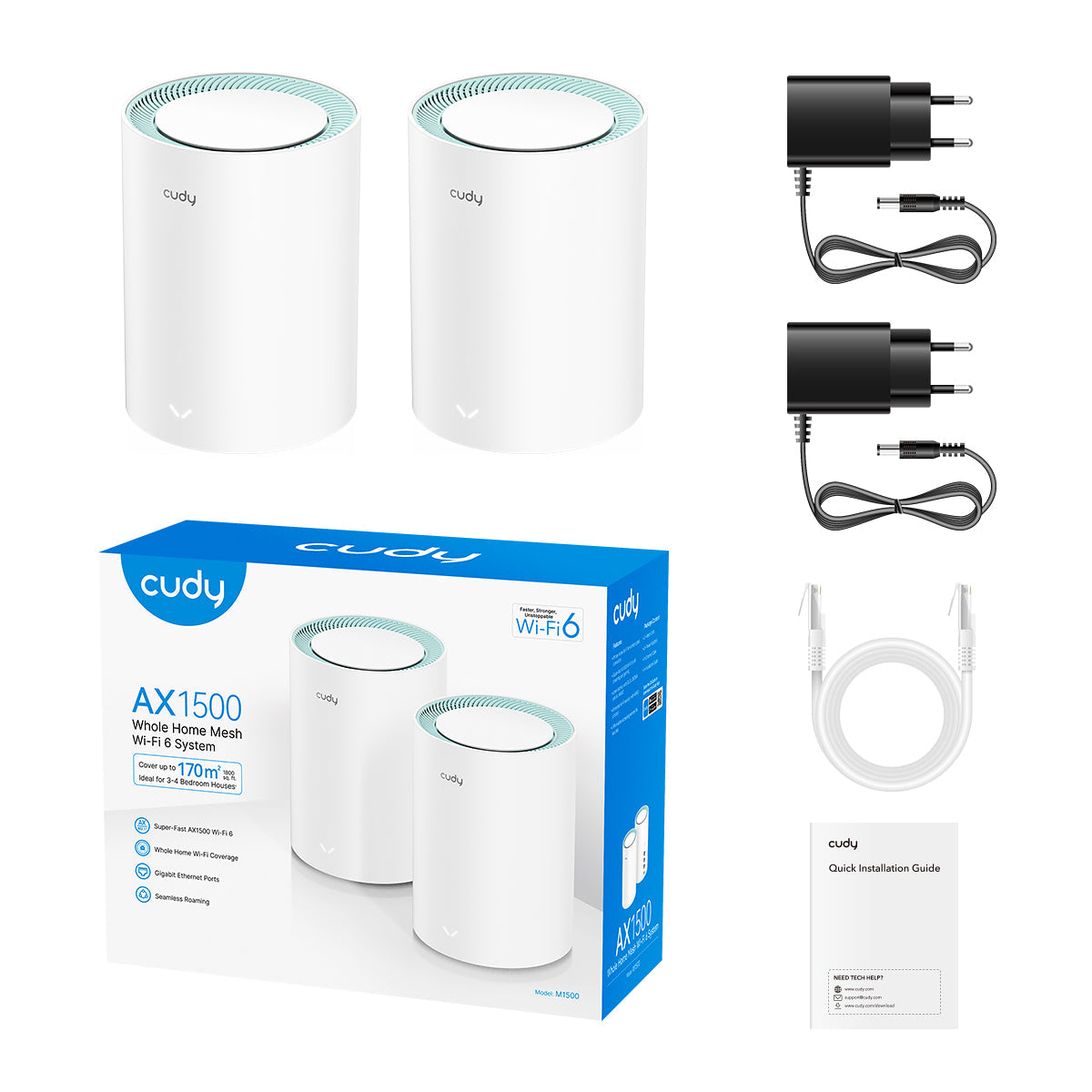 Cudy AX1500 Gigabit Mesh Wi-Fi 6 System – 2 Pack
