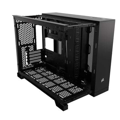 2500D Airflow Black Mid-Tower Dual Chamber PC Case; 2x 3.5'' | 2x 2.5'' Drive Bays; Up to 360mm Radiator compatible