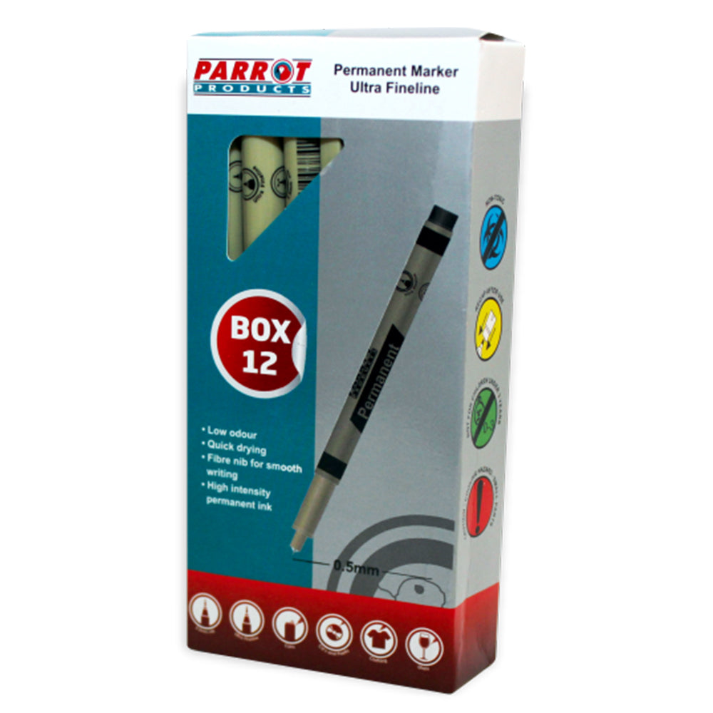 MARKER PERMANENT ULTRA FINELINE BOX 12 BLACK