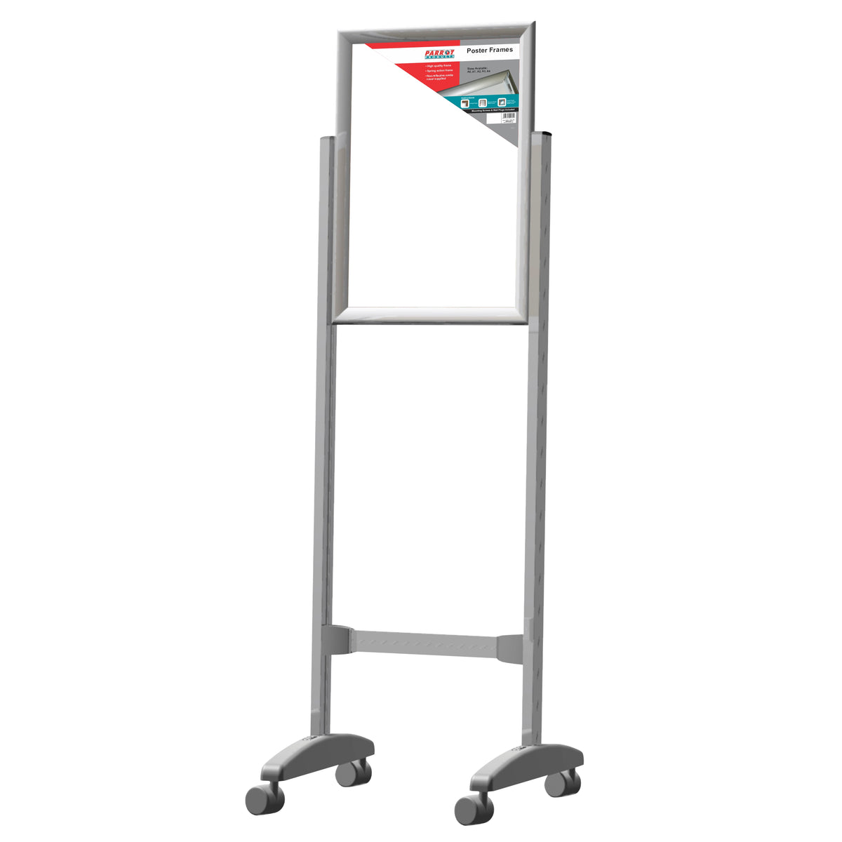STAND POSTER FRAME CASTORS DOUBLE SIDED A1