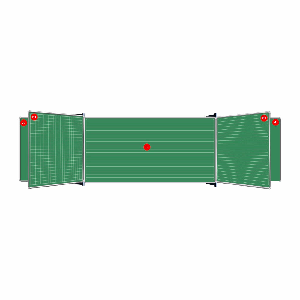 EDUCATIONAL BOARD S/LEAF 1220*910 NON-MAG CHALK LINE/SQUARES