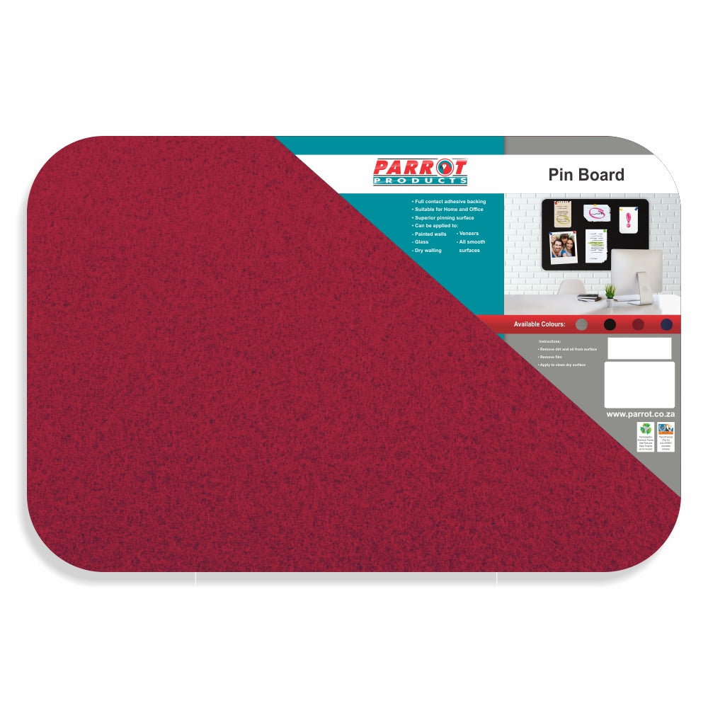 PIN BOARD ADHESIVE NO FRAME 900*600MM RED