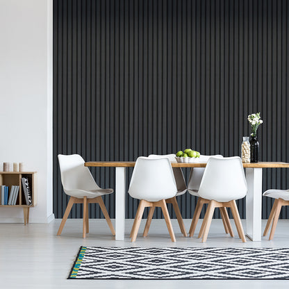 ACOUSTIC SLATTED WALL PANEL 600 X 2400 - BLACK WOOD