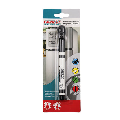 MARKER WHITEBOARD MAGNETIC/ERASER BLACK SINGLE