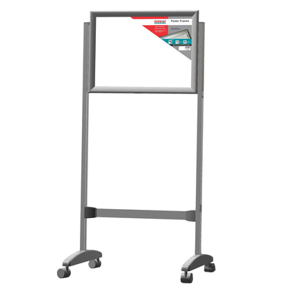 STAND POSTER FRAME CASTORS DOUBLE SIDED A0
