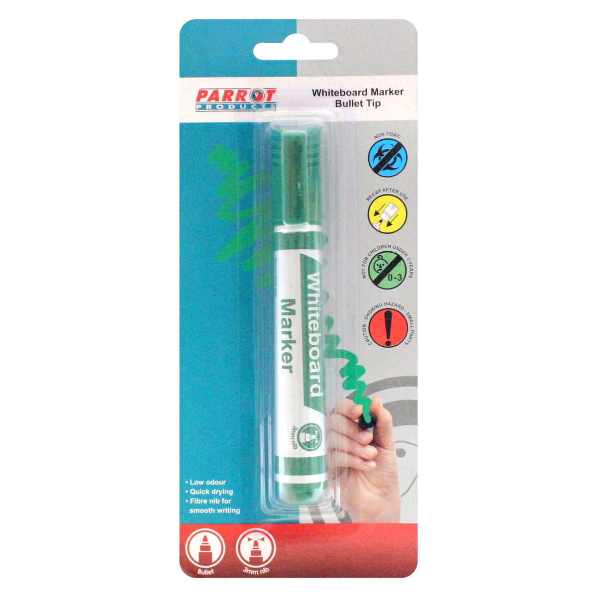 MARKER WHITEBOARD BULLET CARDED GREEN