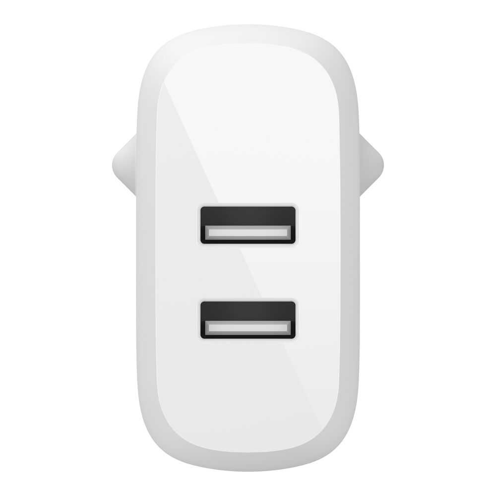Belkin - BoostCharge - Dual USB-A Wall Charger 24 Watt - Features 12 Watt on each USB-A Port - White