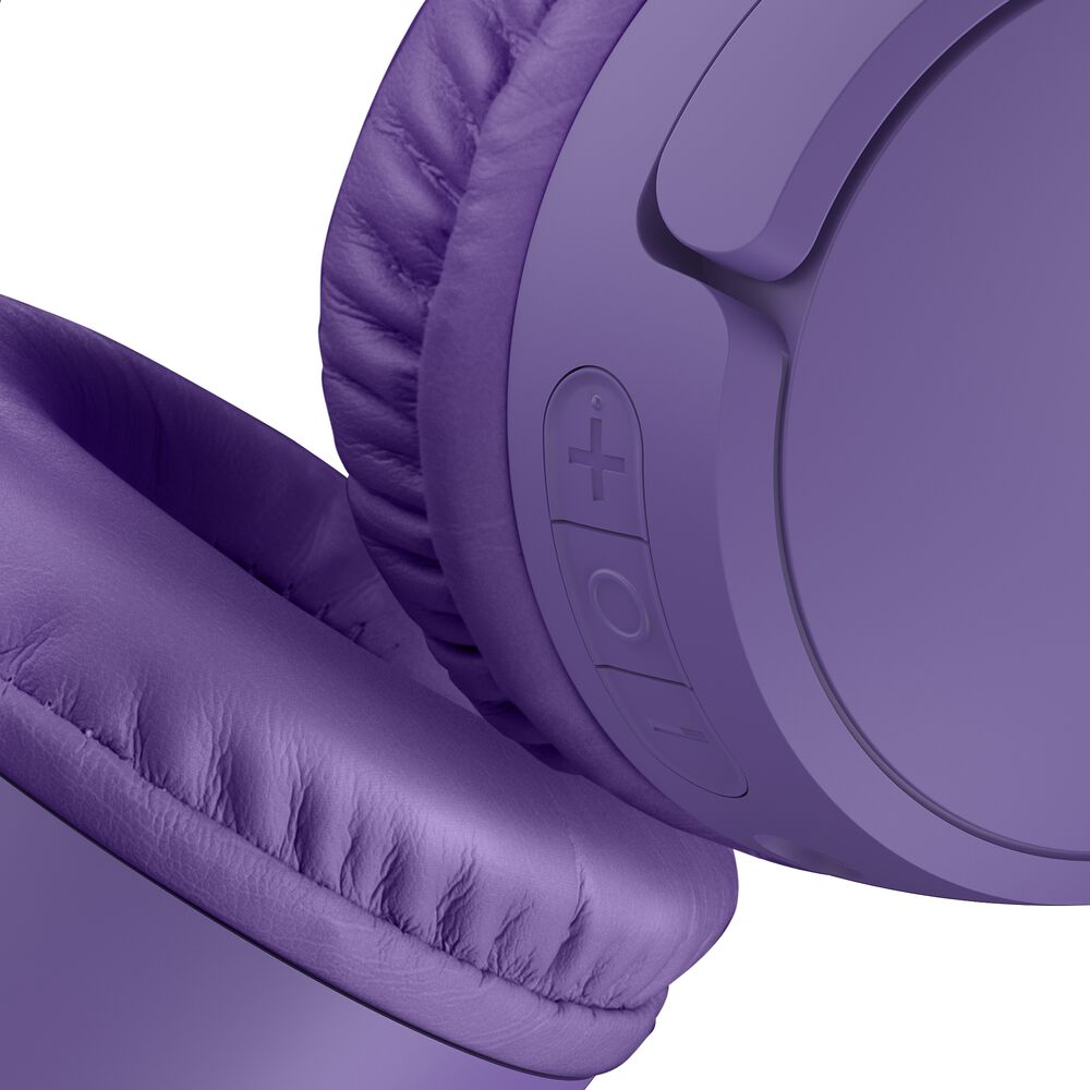 Belkin - SoundForm Mini Kids Wireless Headphones with Built-In Microphone, 30H of Playback Time, & Fun Stickers - Over-Ear Headsets for Online Learning, School, Travel, iPhone, iPad, Galaxy - Purple