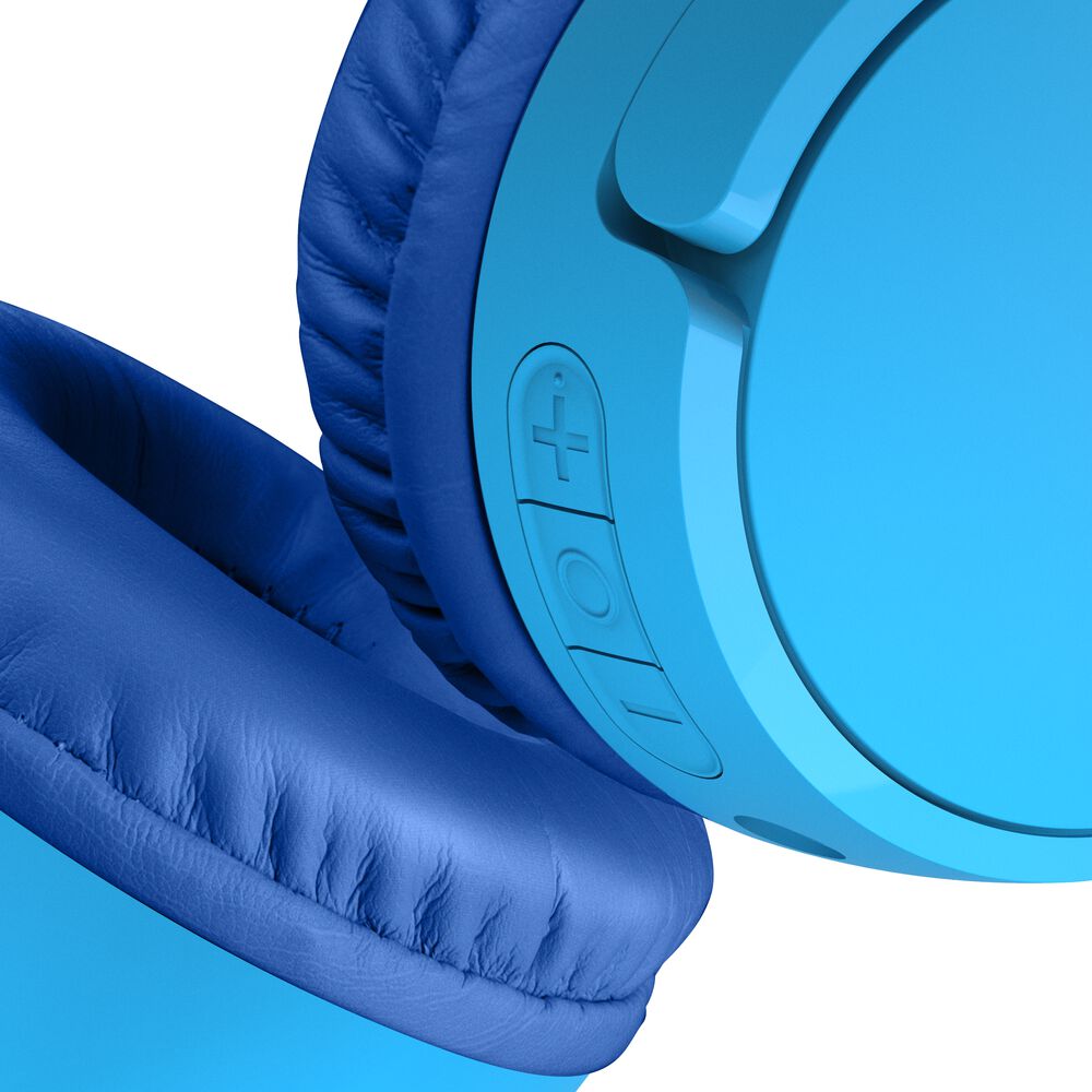 Belkin - SoundForm Mini Kids Wireless Headphones with Built-In Microphone, 30H of Playback Time, & Fun Stickers - Over-Ear Headsets for Online Learning, School, Travel, iPhone, iPad, Galaxy - Blue