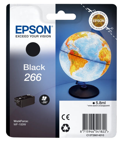 Epson 266 Globe Single Black Ink - WF-100W