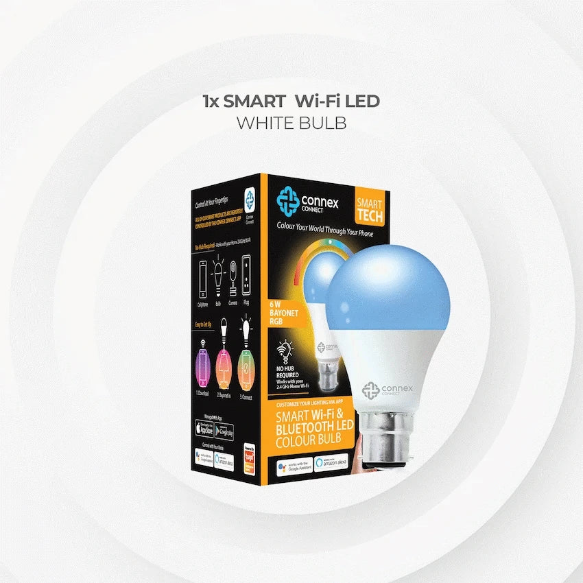 Smart Wi-Fi Bulb 6w LED RGB White - Bayonet