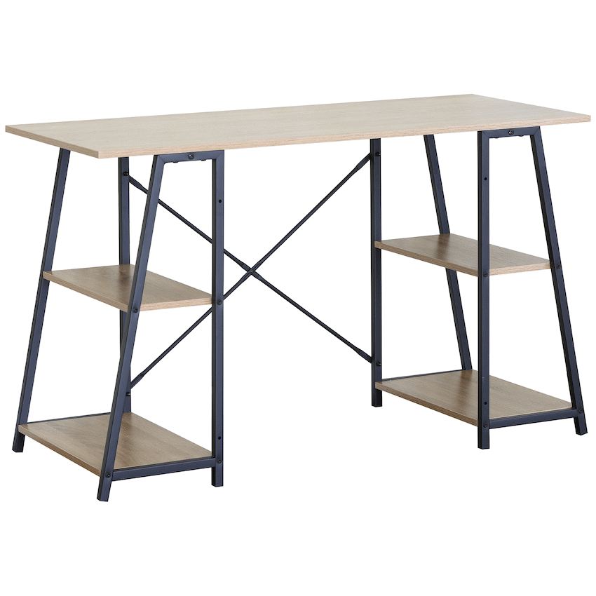 Everfurn Jordan Office Desk with 4 Shelves