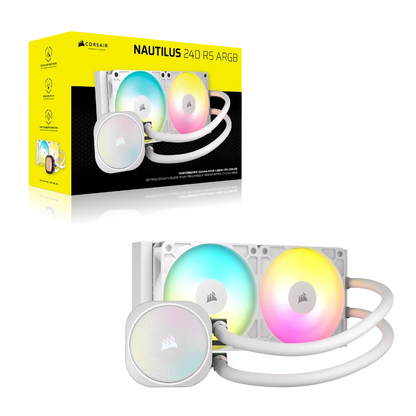 Corsair NAUTILUS 240 ARGB White; 240mm Radiator; Liquid CPU Cooler; Intel® LGA 1851/1700; AMD® AM5/AM4