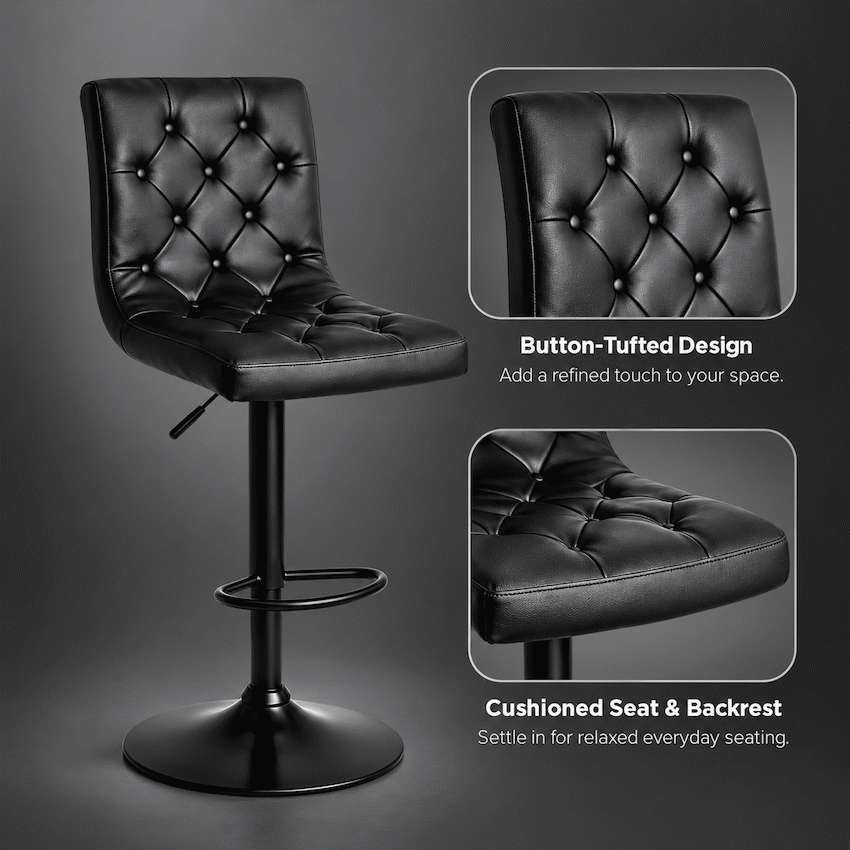 Everfurn Bayer Large Barstool Black