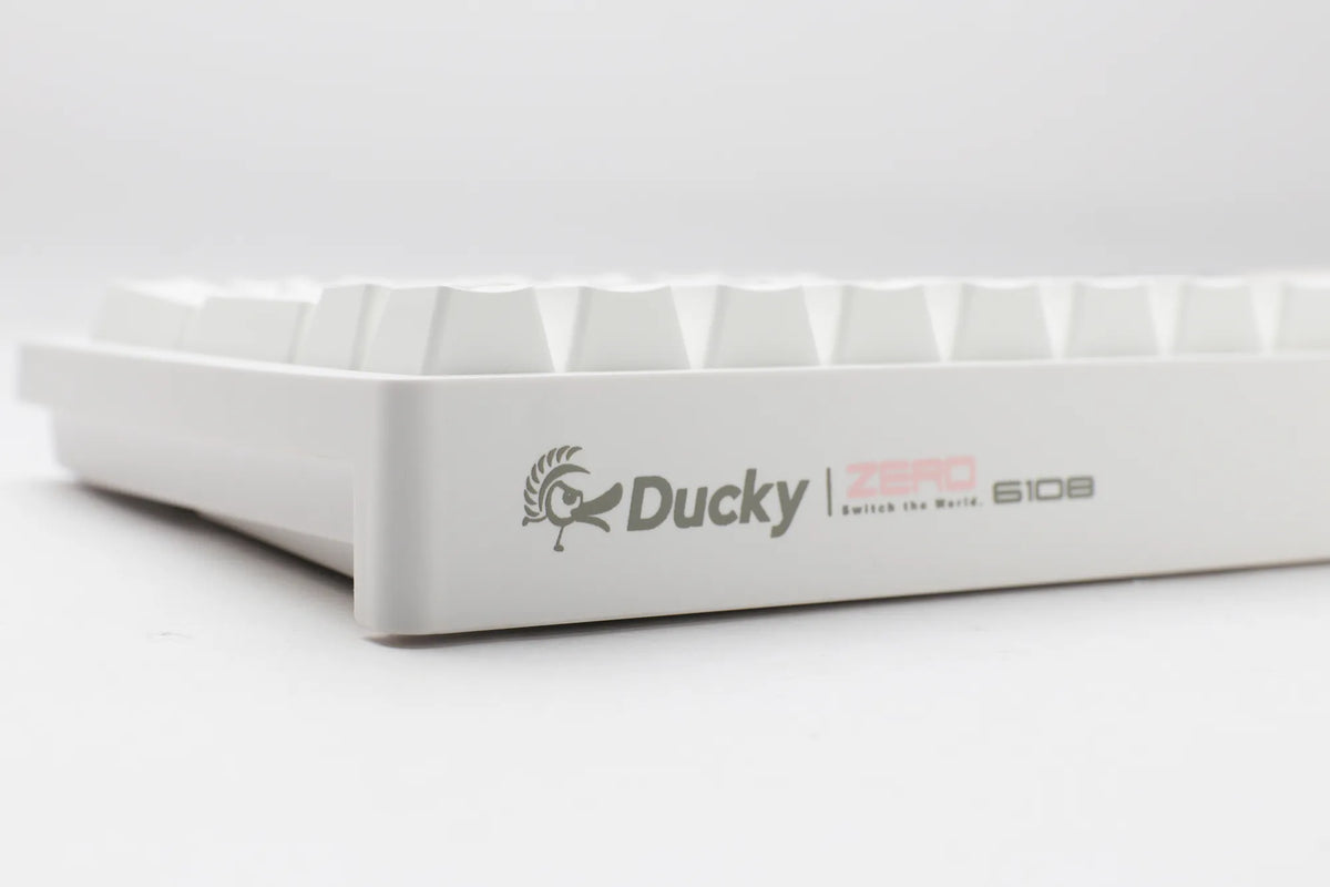 Ducky Keyboard Zero 6108 100% Mechanical Wireless Keyboard; RGB; USB 2.0 / 2.4GHz / BT - White - Cherry MX2A Brown switches.