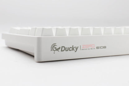 Ducky Keyboard Zero 6108 100% Mechanical Wireless Keyboard; RGB; USB 2.0 / 2.4GHz / BT - White - Cherry MX2A Brown switches.