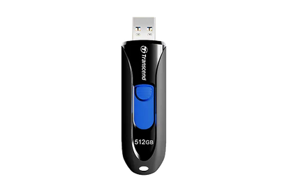 TRANSCEND 512GB JF790 USB3.1 GEN 1 CAPLESS FLASH DRIVE - BLACK AND BLUE