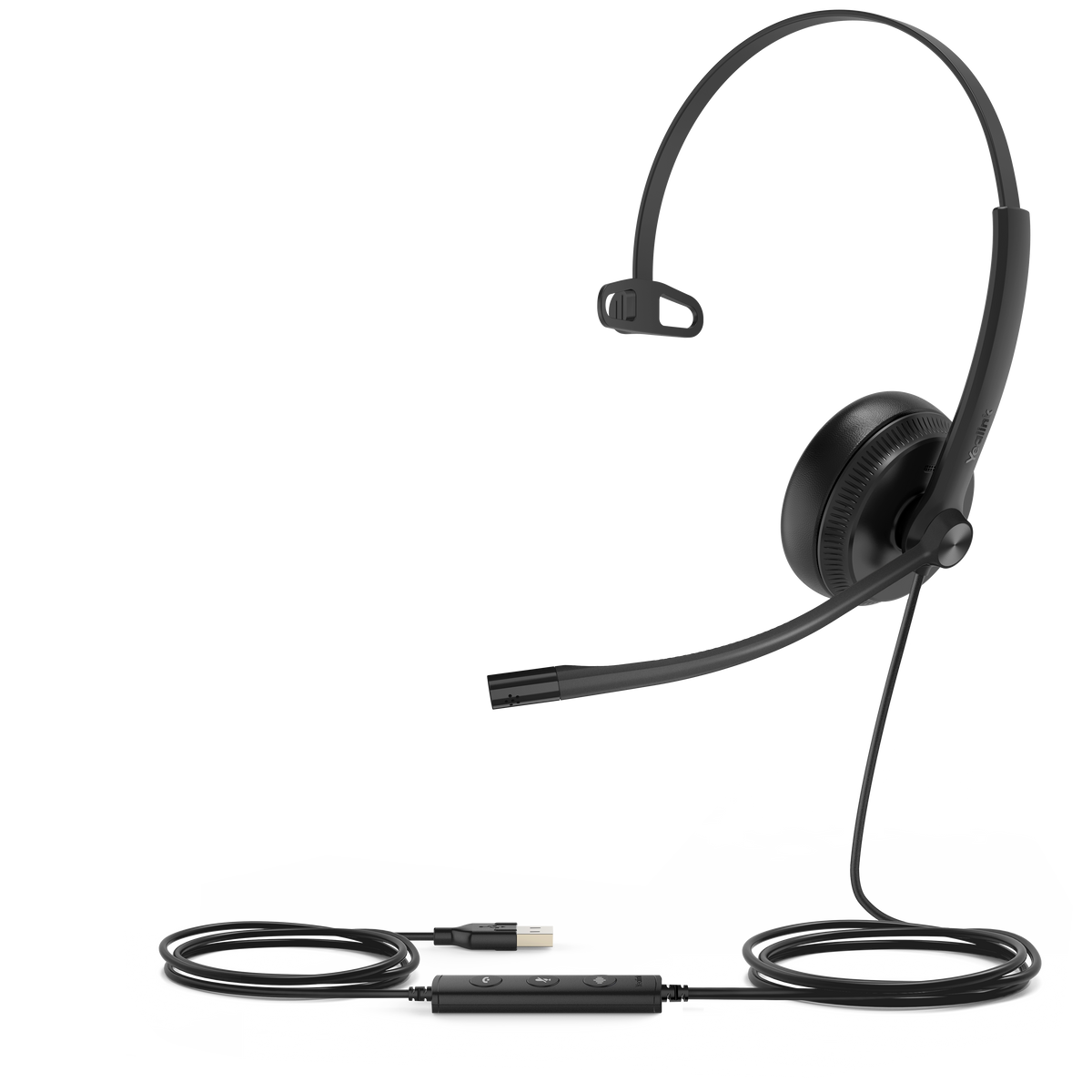 Yealink UH34 Mono Single Earpiece USB Headset With Leatherette Ear Cushions Teams Edition