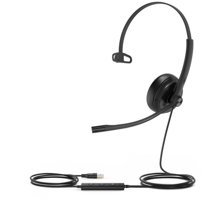 Yealink UH34 Mono Single Earpiece USB Headset With Leatherette Ear Cushions Teams Edition