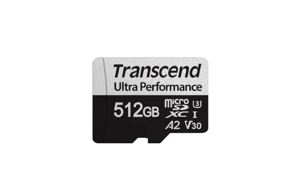 TRANSCEND 340S 512GB ULTRA PERFROMANCE MICRO SD UHS-I U3 V30 A2 CLASS10 - READ 160 MB/S - WRITE 125MB/S - WITH SD ADPTOR