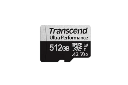 TRANSCEND 340S 512GB ULTRA PERFROMANCE MICRO SD UHS-I U3 V30 A2 CLASS10 - READ 160 MB/S - WRITE 125MB/S - WITH SD ADPTOR