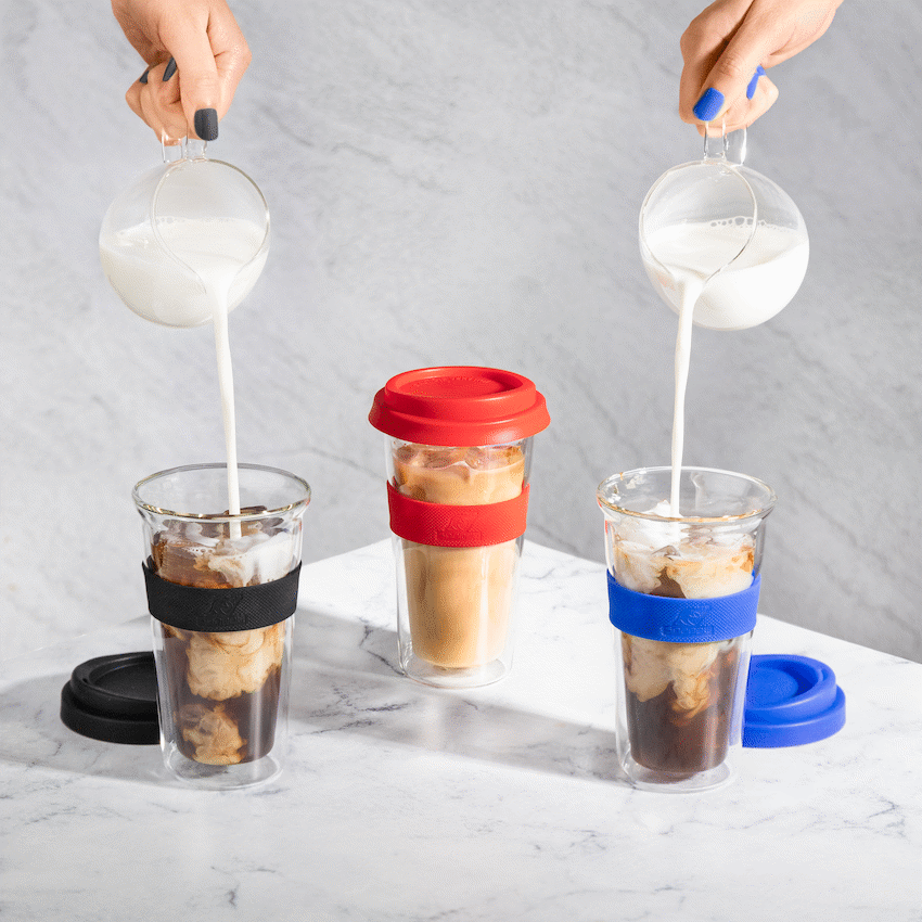 Snappy Thermal Glass Tumbler 400ml Blue ( Order in Qty of 6)