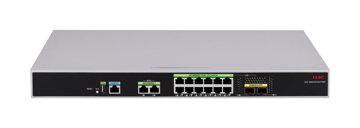 H3C SMB WSG1812X-PWR Wireless Service Gateway 14x 10/100/1000Mbps Ethernet Ports and 2x SFP+ Ports