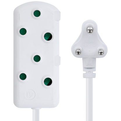 Switched Light-Duty Side-by-Side (SBS) Extension Leads 10m - WT