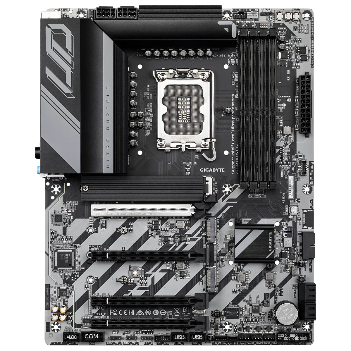 GIGABYTE Intel® Z890 Chipset for LGA 1851; 4x DDR5; 3x M2; USB4® USB Type-C®/DP; ATX.