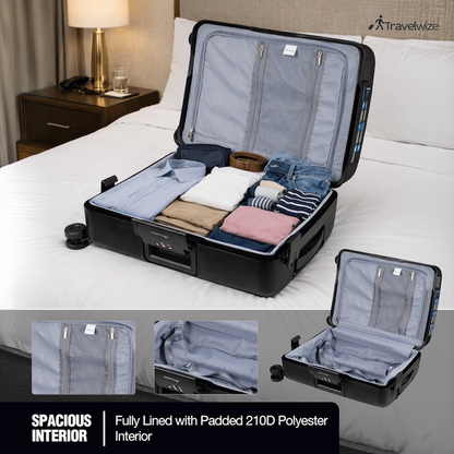 Travelwize Clipper PP 65cm 4-Wheel Spinner Luggage Black