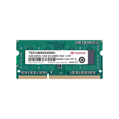 TRANSCEND 4GB LOW VOLTAGE \ DUAL VOLTAGE DDR3-1600 SO-DIMM