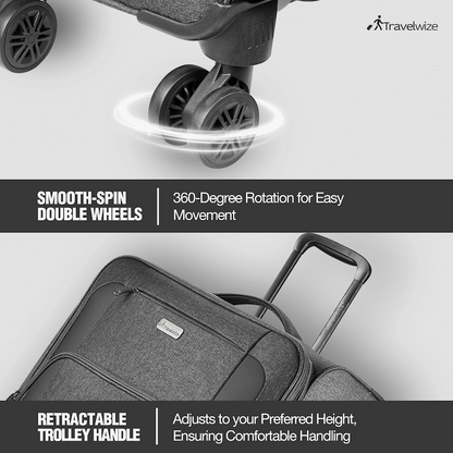 Travelwize Aurora 75cm 4-Wheel Spinner Trolley Case - Grey Melange