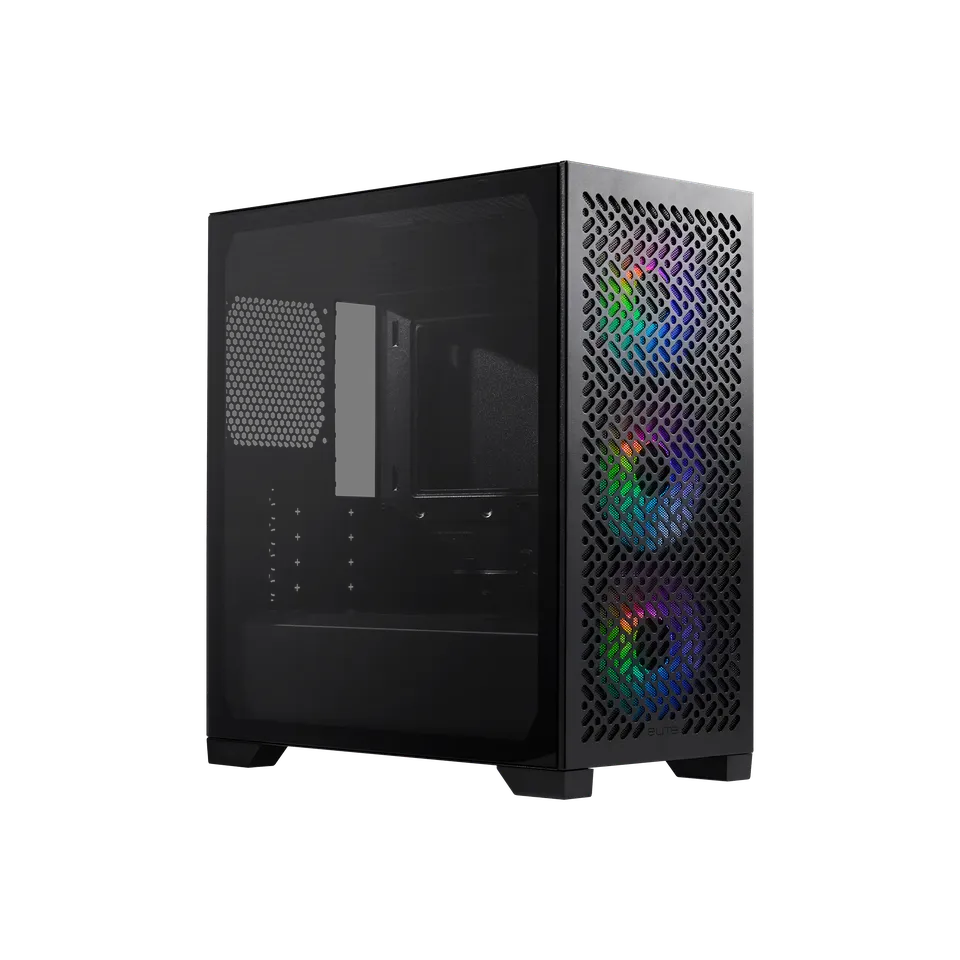 Cooler Master Masterbox Elite 302 Mirco-ATX Airflow PC with pre-installed 3x 120mm ARGB fans case