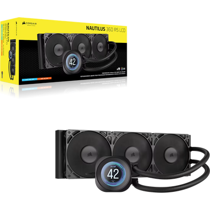 NAUTILUS 360 RS LCD Liquid CPU Cooler – 2.1 IPS LCD Screen RS120 Fans 360 mm Radiator LGA 1851/1700 AMD® AM5/AM4