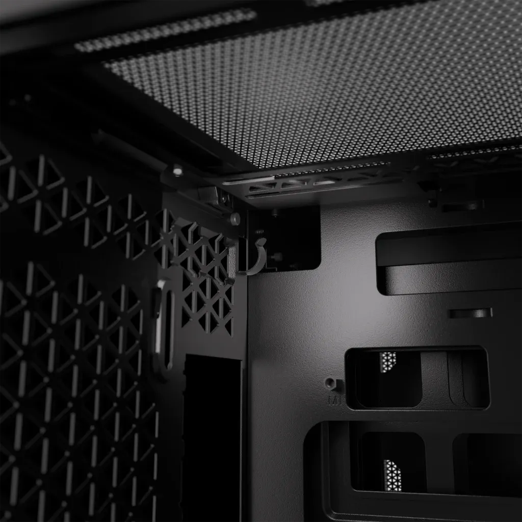 2500D Airflow Black Mid-Tower Dual Chamber PC Case; 2x 3.5'' | 2x 2.5'' Drive Bays; Up to 360mm Radiator compatible