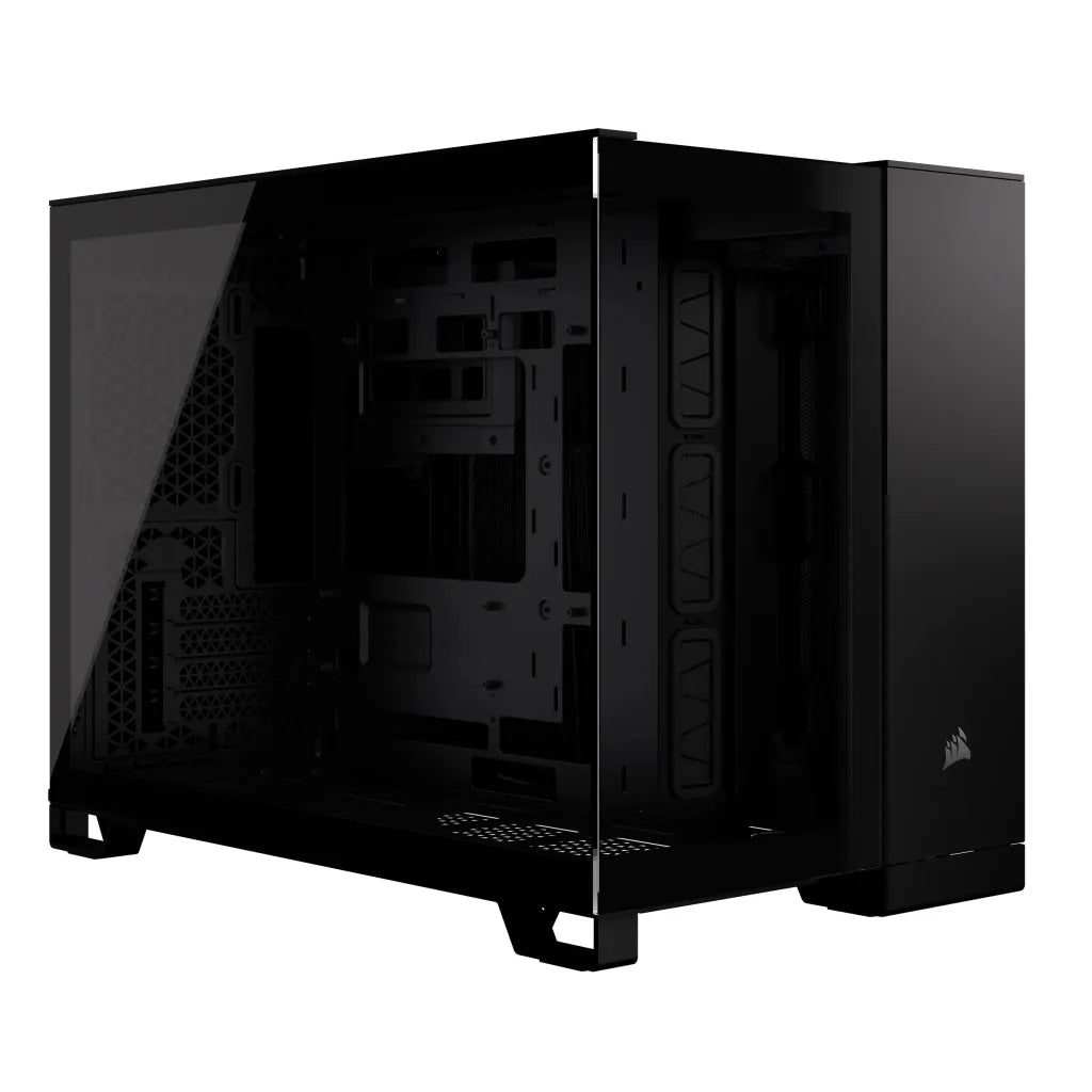 2500D Airflow Black Mid-Tower Dual Chamber PC Case; 2x 3.5'' | 2x 2.5'' Drive Bays; Up to 360mm Radiator compatible