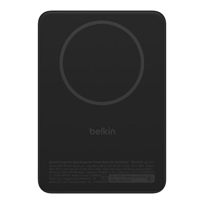 Belkin - BoostCharge Portable Charger Qi2 15W, Slim Magnetic Power Bank 5000mAh with Kickstand, USB C Cable Included, Fast Charging Battery Pack for iPhone, AirPods, Galaxy, Pixel, iPad & More - Black