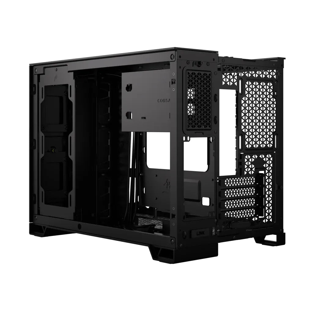 2500D Airflow Black Mid-Tower Dual Chamber PC Case; 2x 3.5'' | 2x 2.5'' Drive Bays; Up to 360mm Radiator compatible