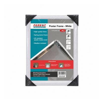 POSTER FRAME A3 450*330MM SINGLE MITRED ECONO WHITE