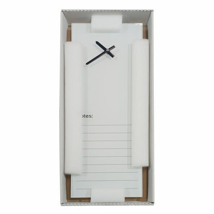 CLOCK GLASS WITH NOTES 210 X 580MM WHITE